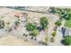 Aerial view of property highlighting the expansive lot, outbuildings, mature trees and landscaping at 17705 E Canyon Way, Gilbert, AZ 85298