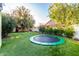 A backyard featuring a trampoline, artificial turf, and a play structure at 2139 S Granite St, Gilbert, AZ 85295