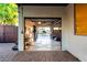 Open garage view showing two car spaces with potential for storage and workspace at 2139 S Granite St, Gilbert, AZ 85295