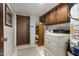 Functional laundry room with storage cabinets and tile floor at 3131 E Las Rocas Dr, Phoenix, AZ 85028