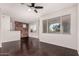 Open-concept living area with hardwood floors, blending modern design and natural light at 3302 N 7Th St # 344, Phoenix, AZ 85014