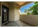 This patio includes a door to the interior, storage closet and exterior view at 3302 N 7Th St # 344, Phoenix, AZ 85014
