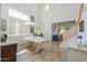 Open-concept dining area with staircase, tall ceilings and plenty of natural light at 3788 E Sexton St, Gilbert, AZ 85295