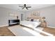 Bright bedroom featuring stylish decor, neutral colors, and wood-look floors that create an inviting atmosphere at 4216 N 20Th St, Phoenix, AZ 85016
