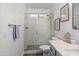 Bathroom featuring a glass enclosed shower with modern hardware and gray vanity at 9013 E Shooting Star Dr, Gold Canyon, AZ 85118