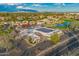 Aerial view of a meticulously maintained active adult community and recreation area with pool and mature trees at 2245 Leisure World --, Mesa, AZ 85206