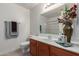 Clean, well-maintained bathroom with ample vanity space and a clear view of glass shower at 16801 N 94Th St # 2056, Scottsdale, AZ 85260