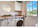 Bright laundry room features granite counters, storage cabinets, and exterior access at 1701 W Clarendon Ave, Phoenix, AZ 85015