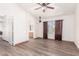 Spacious main bedroom with vaulted ceilings, ceiling fan, and ensuite bathroom and walk-in closet at 2356 N Glenview --, Mesa, AZ 85213
