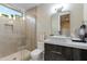 Bright bathroom with a frameless glass shower, vessel sink, and modern fixtures with calming neutral tones at 340 E Osborn Rd # 1, Phoenix, AZ 85012