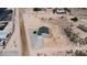 Overhead shot of new house, new driveway and landscaping with native desert flora at 3887 S 331St Ave, Tonopah, AZ 85354