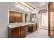 Bathroom featuring double sink vanity and walk-in shower at 4442 E Redfield Rd, Phoenix, AZ 85032