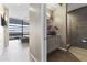 En-suite bathroom featuring modern fixtures, a glass-enclosed shower, and stylish finishes at 7180 E Kierland Blvd # 1218, Scottsdale, AZ 85254