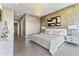 Spacious bedroom featuring modern lighting, city views, and elegant decor for luxury living at 7180 E Kierland Blvd # 1218, Scottsdale, AZ 85254