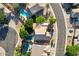Overhead shot showcasing lush landscaping, private pools and well-maintained yards at 1975 E Chilton Dr, Tempe, AZ 85283