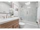 Modern bathroom with marble shower, updated vanity, and ample natural light at 7648 N Via Del Paraiso --, Scottsdale, AZ 85258