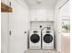 This laundry room features a new, front-loading washer and dryer and lots of storage at 7648 N Via Del Paraiso --, Scottsdale, AZ 85258
