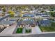 Expansive aerial view showcasing a residential neighborhood with well-kept homes and lush landscaping at 8117 E Lewis Ave, Scottsdale, AZ 85257