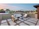Outdoor patio area with furniture and decorative rock at 8117 E Lewis Ave, Scottsdale, AZ 85257