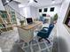 Comfortable home office with a built-in bookcase and a stylish desk with a laptop and a blue chair at 3330 W Gran Paradiso Dr, Phoenix, AZ 85086