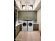 Bright laundry room boasts modern washer/dryer, overhead lighting, and lots of storage at 42155 N 97Th Way, Scottsdale, AZ 85262