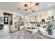 Modern living room featuring fireplace, decor lighting, and open concept design at 5901 E Sierra Morena St, Mesa, AZ 85215