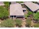 Aerial view showcases this well-maintained home with lush backyard and patio at 12727 W Lowden Rd, Peoria, AZ 85383