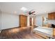 Large bedroom with hardwood floors, murphy bed, and ensuite bathroom at 4744 E Foothill Dr, Paradise Valley, AZ 85253
