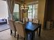 Cozy dining area with a chandelier, a patio view, and comfortable upholstered seating at 9137 W Coolbrook Ave, Peoria, AZ 85382