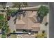 An aerial view of the house showcasing the roof and backyard layout at 21192 E Stirrup St, Queen Creek, AZ 85142