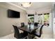 Bright breakfast nook featuring a dark top table, scenic backyard views, and a modern light fixture at 3901 E San Miguel Ave, Paradise Valley, AZ 85253
