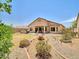 Landscaped backyard with gravel and sparse vegetation, offering potential for customization at 44182 W Juniper Ave, Maricopa, AZ 85138