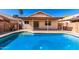 Backyard pool featuring a covered patio, providing shade and a relaxing outdoor space at 8339 W Elm St, Phoenix, AZ 85037