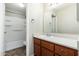 Well-lit bathroom featuring vanity with updated sink and a shower-tub combination at 1217 N Miller Rd # 23, Scottsdale, AZ 85257