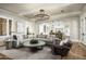 Expansive living room with elegant decor, an open layout, and seamless transition to the kitchen, perfect for entertaining at 19922 N 101St Pl, Scottsdale, AZ 85255