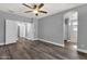 Generous main bedroom offers an attached bathroom, closet, and great natural light at 21616 E Calle De Flores --, Queen Creek, AZ 85142