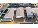 Residential neighborhood aerial view with houses featuring clean roof lines, backyard amenities, and fenced properties at 2667 S 156Th Ave, Goodyear, AZ 85338