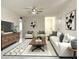 Stylishly furnished living room featuring modern décor, sleek furniture, and ample natural light at 344 E Jacaranda St, Mesa, AZ 85201