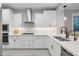 Contemporary kitchen features white cabinetry, quartz countertops, stainless steel appliances and undermount sink at 506 E Balao Dr, Phoenix, AZ 85085
