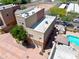 Rooftop aerial view showcasing modern townhome architecture and community access, creating a sense of privacy and convenience at 625 S Roosevelt St, Tempe, AZ 85281