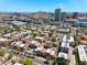 Aerial view showcases the community's layout, highlighting its prime location, lush landscaping, and access to urban amenities at 625 S Roosevelt St, Tempe, AZ 85281