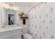 Charming bathroom featuring decorative shower curtain and a modern vanity at 6350 N 78Th St # 280, Scottsdale, AZ 85250