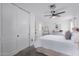 Bedroom with neutral decor, plush carpet, ceiling fan, and ample natural light at 6350 N 78Th St # 280, Scottsdale, AZ 85250