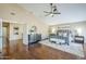 Large primary bedroom with fireplace, vaulted ceilings, sitting area, and private ensuite at 768 E Mountain Sky Ave, Phoenix, AZ 85048
