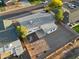 Aerial shot of the home showing backyard and surrounding homes at 8524 E Mariposa Dr, Scottsdale, AZ 85251