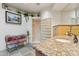 This bathroom has a luxurious shower with glass blocks and stylish decor that creates a relaxing atmosphere at 11398 E Desert Vista Rd, Scottsdale, AZ 85255