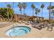 View of a community hot tub with lounge chairs and palm trees providing shade at 16276 E Rosetta Dr # 58, Fountain Hills, AZ 85268