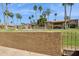 Community pool area with a well-manicured lawn and many tall palm trees at 16276 E Rosetta Dr # 58, Fountain Hills, AZ 85268