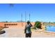 Fountain Hills Veteran's Memorial overlooks the lake with mountains in the distance on a clear day at 16734 E Gunsight Dr # 109, Fountain Hills, AZ 85268