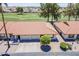 Aerial view of a single-story home featuring a desert landscape, front patio, and a well-maintained exterior at 2311 S Farnsworth Dr # 81, Mesa, AZ 85209
